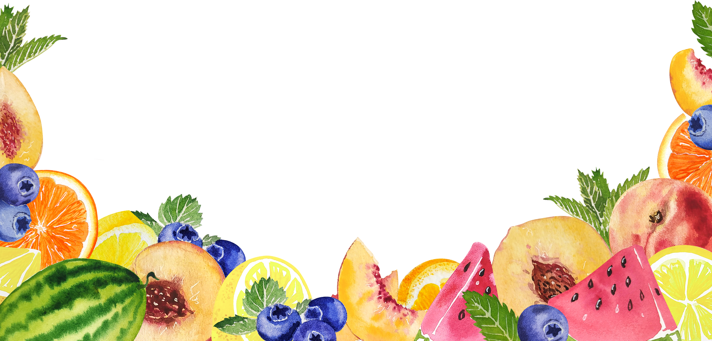 Fruits frame watercolor