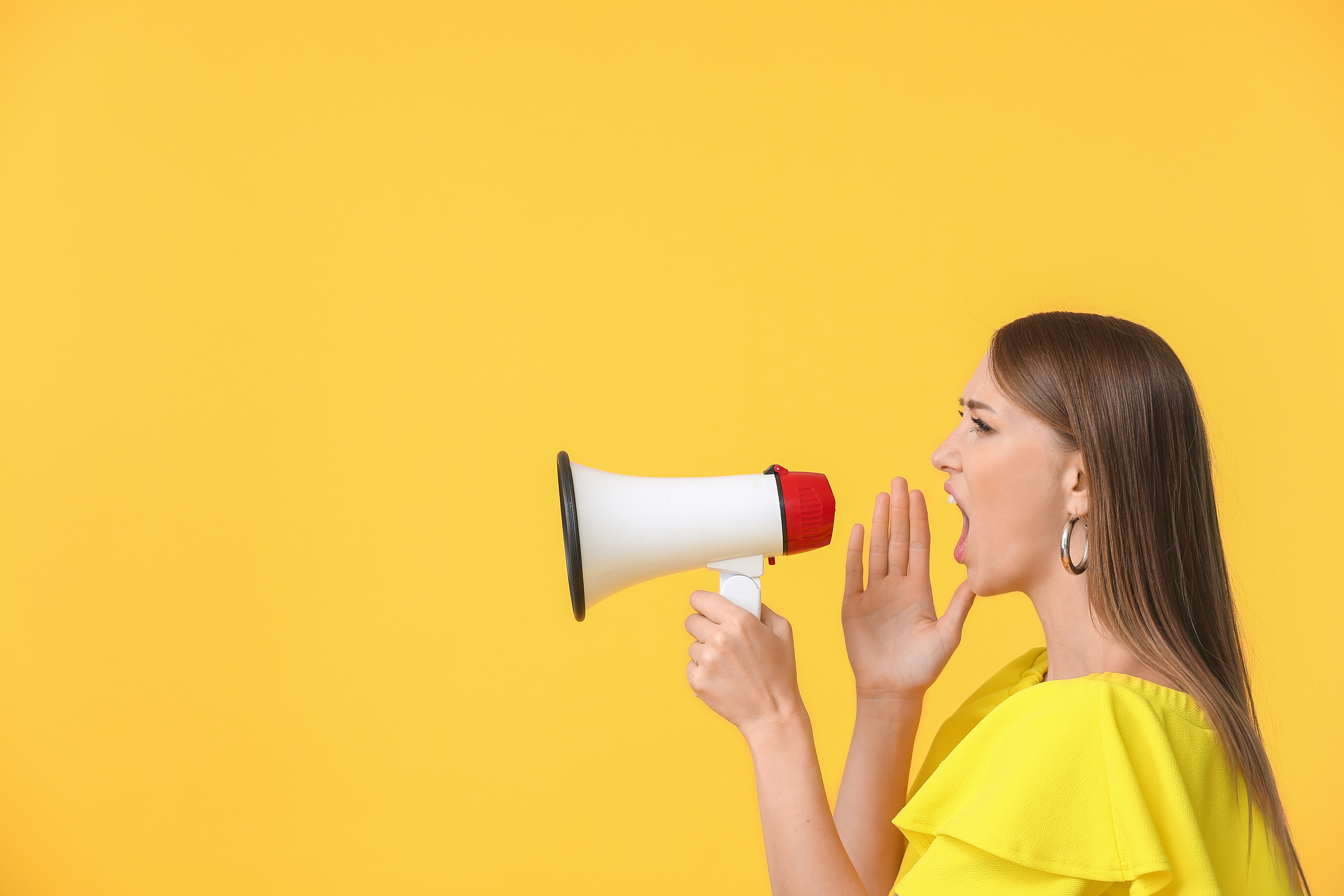 Young Woman with a Megaphone